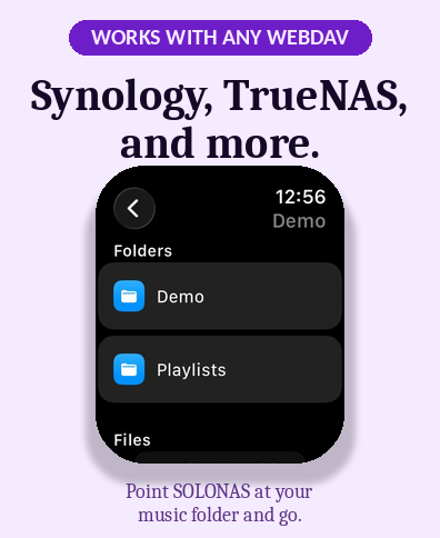 SOLONAS on Apple Watch – Now Playing